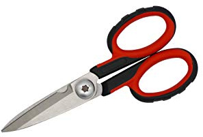 Ascend Tools All Purpose Electrician Scissors 6-1/8 inch Cut Strip Electrical Wire with Wire Cutting Notch, Serrated Blade, Stainless Steel