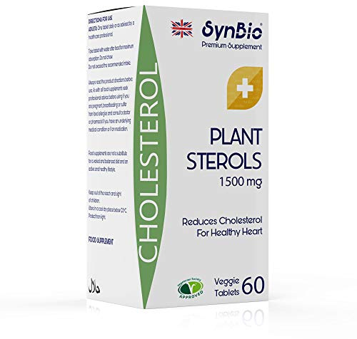 SynBio Premium+ - Plant Sterols | 60 Tablets | Vegetarian | Maintain & Lower Cholesterol Levels | Proven Supplement to Lower Cholesterol Levels | Supports Heart Wellbeing | Made in the UK
