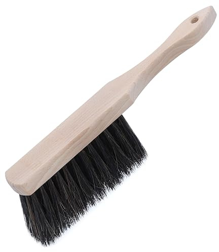 Agrarflora Handfeger Rosshaar 28cm - Handbesen mit Rosshaarborsten - Rosshaarhandfeger aus Buchenholz - Handkehrer für Haushalt, Werkstatt und Auto - Kehrbesen Made in Germany