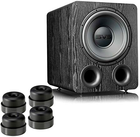 SVS PB-1000 Pro Ported paquete de subwoofer de 12 pulgadas con sistema de aislamiento de subwoofer SVS SoundPath (paquete de 4) - negro ceniza