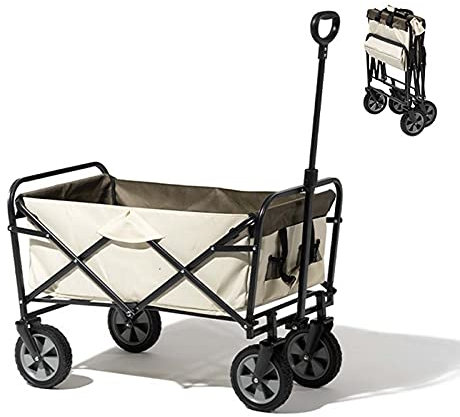 RONGJJ Bollerwagen Faltbar Strandwagen, Transportwagen Klappbar Handwagen, Schubkarre Kinder Trettraktor with Anhänger Plane Für Den Außenbereich