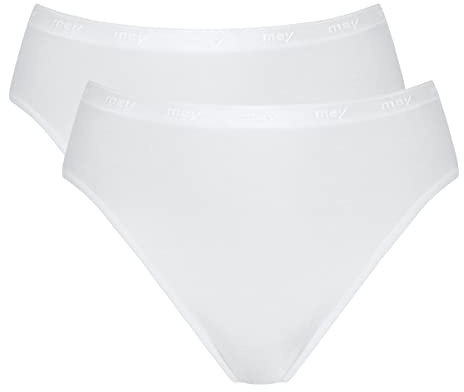 Mey 2-pack jazzbyxor för kvinnor – trosor med mycket elastiska sömmar – underbyxor av superkammad pima-bomull – underkläder, 89603-P2, 2 X vit, 40