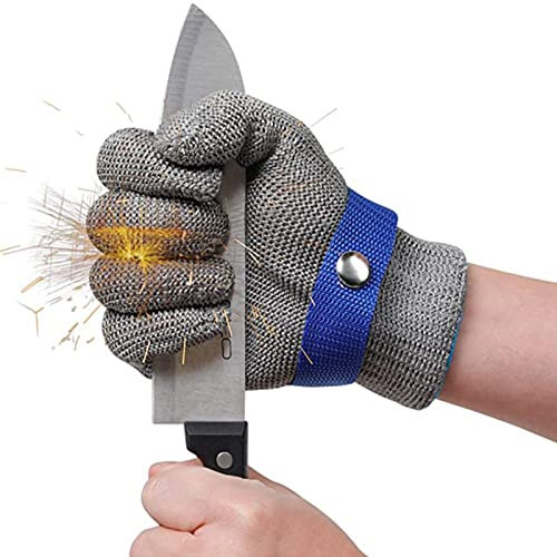 Schnittfeste Handschuhe Schneidresistente Und Stabbeständige Handschuhe, Metall-Stahl-Draht-Mesh-Sicherheitsschutzhandschuhe, for Linke Und Rechte Hände (Size : 1PCS/XL)