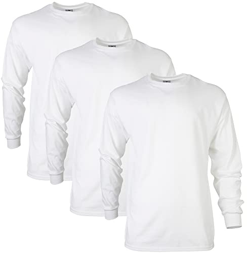 Gildan Unisex-Adult Ultra Cotton Long Sleeve T-Shirt, Style G2400, (Pack of 3)