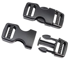 BAIWOAK Plastik Steckschnallen Double Side Release Schnallen Clips- Steckverschluss, Kunststoff Klickverschluss, Klippverschluss,Steckschnalle,Ersatzschnalle,Klippverschlüsse für Rucksack schwarz