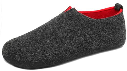Mishansha Hausschuhe Herren Pantoffeln Damen Winter Filzhausschuhe Warme Indoor Hüttenschuhe Leicht Filzpantoffeln Drinnen Filz Slipper Waschbar Schwarz,Gr.43