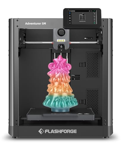 FLASHFORGE, Adventurer, Impresora 3D de 5 m, 600 mm/s de alta velocidad, nivelación automática de 1 clic, extrusor directo mejorado, boquilla desmontable rápida de 280 °C, placa de revestimiento PEI