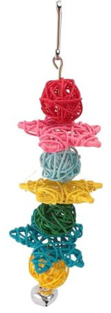 Giocattolo Colorato per Uccelli, Palla in Rattan Palline Accessorie Fai-da-te Giocattolo da Masticare per Uccelli Gabbia per Uccelli Giocattoli da Morso per Pappagalli Pappagalli