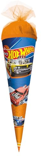 ROTH School Cone Small Hot Wheels 50 cm - Round, Tulle Closure - Hot Wheels Sweets Cone First Day of School