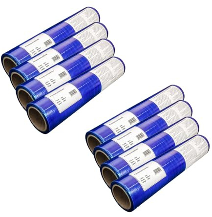 Handelskönig Schutzfolie blau 50 cm x 100 m, selbsthaftende PE-Folie, 50 my | Fensterschutzfolie Wasser- & UV-beständig, Oberfächenschutzfolie für Innen- und Außen, rückstandsfrei abziehbar, 4 Rollen