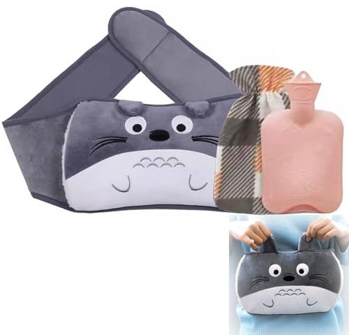 Wearable Hot Water Bottle Belt Three Piece Set,Hot Water Bag for Relieving Period Pain and Fatigue,Soft Plush Hand Feet Warmer Wrap Around Hot Water Bottle,Rubber Warm Water Bag with Soft Plush