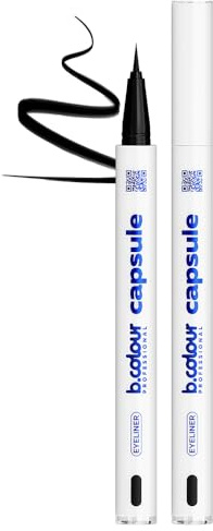 B.COLOUR PROFESSIONAL Eyeliner Nero Waterproof a Penna per Trucco Occhi Super Line in Gel Liquido con Tratto Preciso e Tenuta 24 Ore con Astuccio Impermeabile 0,5 g