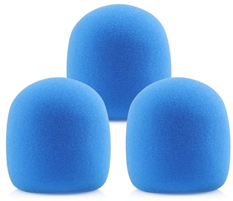 LEFXMOPHY Shure Microphone Foam Sky Blue Mic Shielding for Shure Sm58 Cover | Sm58 Windscreen for Shure Sm58 Windscreen Colored, Stops the Shock and Clears the Sound Up, 3Pack