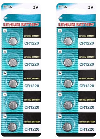 AYPOHU Piles bouton au lithium CR1220 3 V - Longue durée de vie - Piles bouton CR1220 3 V au lithium sans clé