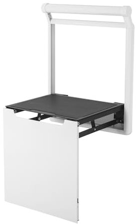 Klappbarer Wandhocker, Wandmontage Duschsitz Mit Griff Duschklappsitz Wandhocker Badezimmer Duschbank Schuhwechsel, Klappsitz Dusche bis 150KG Badestuhl Duschhocker für Senioren Kinder