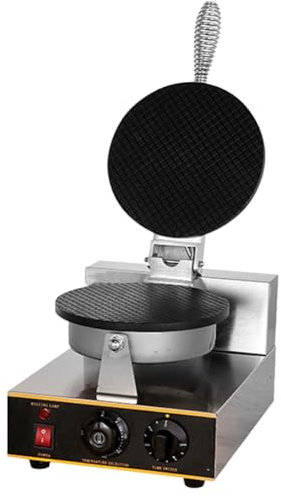 Máquina para hacer gofres eléctrica, máquina para hacer conos de helado comercial, molde para tortilla crujiente, bandeja para hornear crepes, control de temperatura y tiempo de acero inoxidable antia