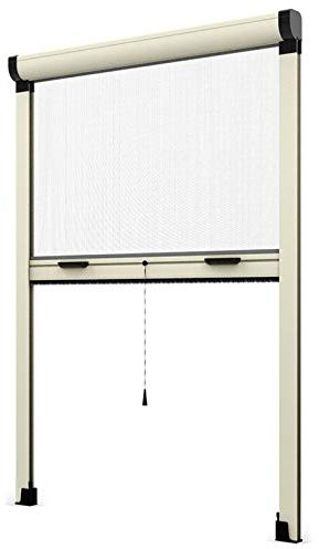 La zappa Vertikaler Insektenschutz Rollo für Tür/Fenster aus Aluminium (Elfenbein, 120 x H 250 cm)