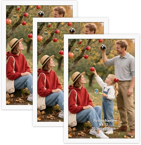 Vasemouh Bilderrahmen 20x30cm 3er-Set, Weiße Bilderrahmen für Wand- und Tischaufstellung - Ideal für Familienfotos, Kunstwerke und Erinnerungen - Perfekte Dekoration für Zuhause
