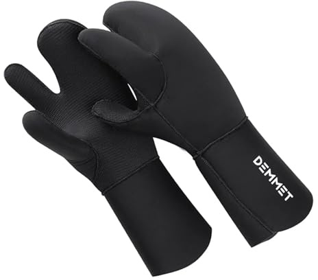 DEMMET Neopren Handschuhe 7MM DREI-Finger Tauchhandschuh Winter Beheizt Für Männer Frauen Taucher Neoprenanzug Schnorcheln Kanu Fahren Speerfisch Unterwasser Jagd (7MM, L)
