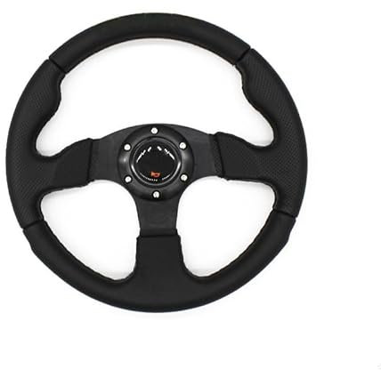 Volante Desplazado,Volante Coche Rueda Deportiva de Cuero Universal de 13 Pulgadas.