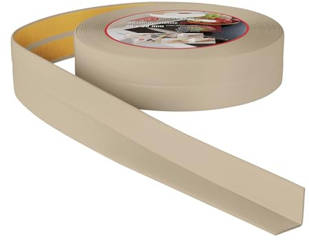 ProfiPVC Weichsockelleiste selbstklebend aus PVC 30x30mm 5m Beige | weiche Abschlussleiste aus Kunststoff für Küche und Badezimmer, flexible Knickleiste, Bodenleiste Sockelleiste aus PVC