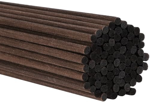 25cm Reed Diffuser Replacement Sticks - 60Pcs Aroma Fragrance Sticks Refill for Home and Bathroom - Rattan Essential Oil Sticks for Scented Diffuser (Brown Colors)