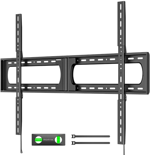 monTEK Support Mural TV Ultra Plat 37-140 Pouces, Robuste jusqu'à 136kg | Profil 30mm du Mur, Niveau à Bulle et Serre-Câbles, VESA Max 1200x800mm, Écrans Plats et Incurvés