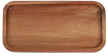 Bandeja rectangular de madera pequeña, bandeja de madera para servir, plato de madera de acacia, mini bandeja de madera, decoración de cocina, bandeja organizadora, bandeja decorativa de madera para