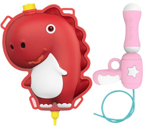 Ejoyous Pistola Ad Acqua a Zaino, Sparatutto Ad Acqua di Grande capacità con Tappo in Gomma, Ingresso e Cinghie Regolabili, per Giochi All'aperto per (Grande pistola a forma di dinosauro