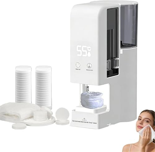 2026 Upgraded Smart Hot Towel Dispenser With 40pcs Soft Disposable Compressed Towels, Automatic, One-click Start, Heats Up In 5 Seconds, Intelligent Temperature Control(Machine+Disposable Towel)