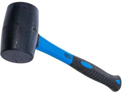 Martello in gomma 500 g D.60 mm - Manico in fibra di vetro - Resistente e leggero, Pro - D-Work