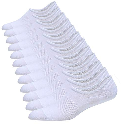 JORMATT 6 Pairs Mens & Women No Show Socks Non-Slip, Athletic Sneaker Cotton Invisible Low Cut Socks for Mens Shoe Size 6-10