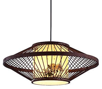 GZZ Deng Inicio Iluminación Exterior Colgante Sombra de Luz Lámpara de Techo Colgante Industrial Lámpara Araña Platillo Volante Chuk Trenzado Negro 500X200Mm Sala de Estar Restaurante Iluminación