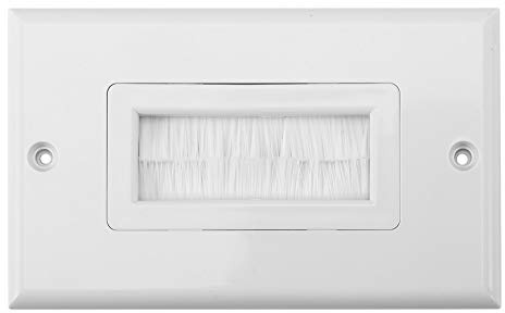 Nikou Bürste Wandplatte, Kunststoff Anti Staub Bürstenkabel Wandplatte, Kabelbinder für Einzelgangkabel, Wandsteckdose für HDTV, HDMI, Lautsprecherkabel, Koaxialkabel