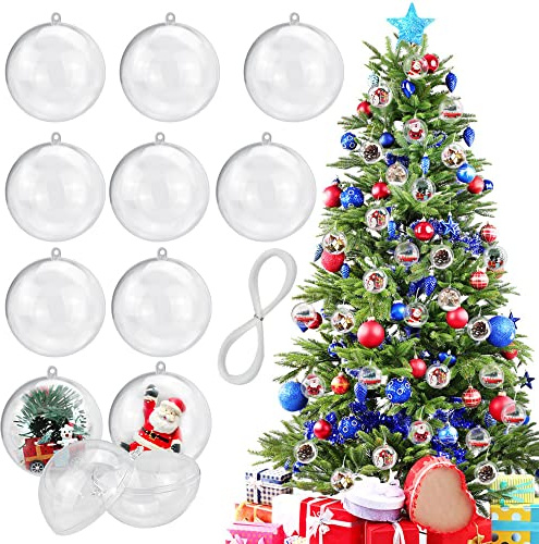 Favengo 30 STK Weihnachtskugeln Transparent zum Befüllen Christbaumkugeln Kunststoff Weihnachtsbaumkugeln Acrylkugeln 4cm Plastikkugeln Befüllbare Dekokugel Durchsichtige Kugeln Bastelkugel