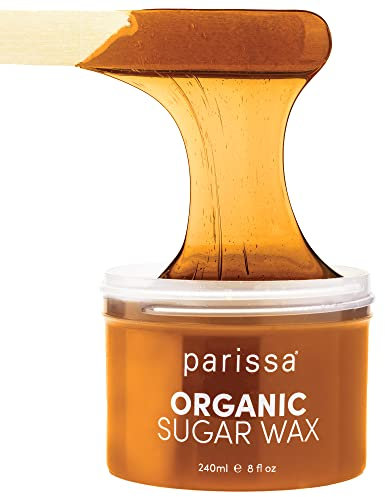 Parissa Legs & Body Organic Sugar Wax for Sensitive Skin, 100% Natural, Gentle & Washable Formula, At-Home Waxing Kit