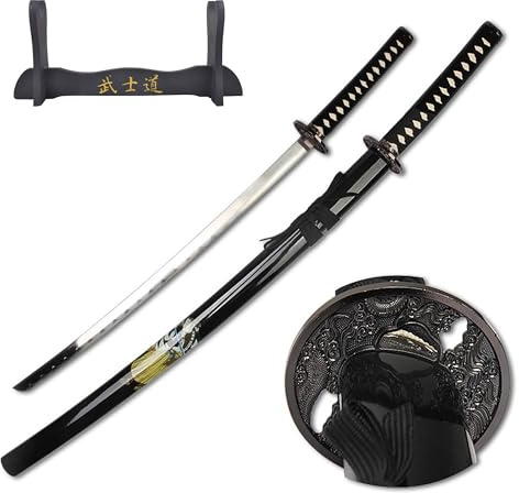 Katana Schwert echt Samurai Schwert aus Stahl mit Einer Scheide zur Dekoration für einen Sammler oder als Geschenk 7KM9-410B