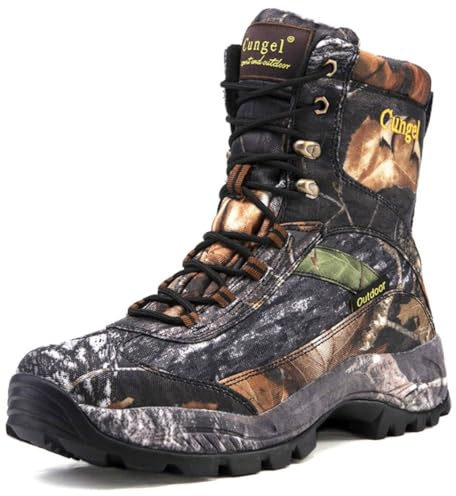 Czen Botas militares para hombre, botas de combate impermeables del ejército, zapatos de seguridad tácticos, botas de senderismo antideslizantes para el desierto al aire libre (Black,43)