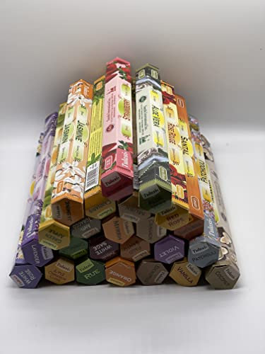Tulasi Multi-Pack Mixed Variety Hex Incense Sticks - 24 pack, 36321