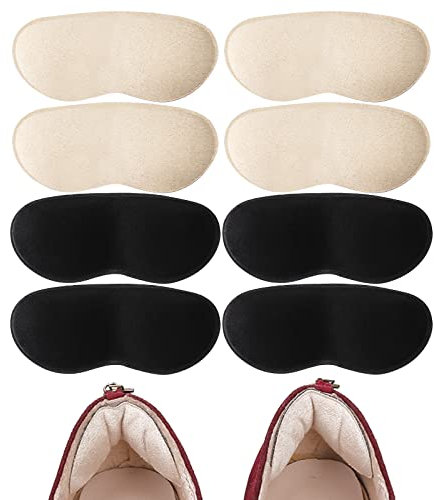Sibba 4 pares de agarres de talón añaden volumen adicional plantillas de espalda para zapatos sueltos, almohadillas de cojín para zapatos antiampollas rellenos para zapatos que son demasiado grandes