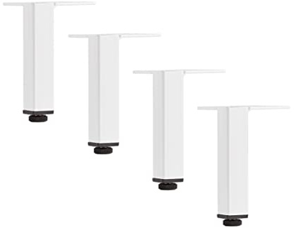 Schildmeyer Möbelfuß 4er-Set 133056, Metall, weiß, 13 cm, höhenverstellbar, 133055, 2,5 x 2,5 x 13 cm