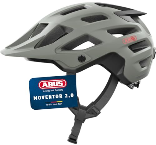 ABUS MTB-Helm Moventor 2.0 - komfortabler Fahrradhelm fürs Gelände - All-Mountain-Helm - für Damen und Herren - Grau, Größe L