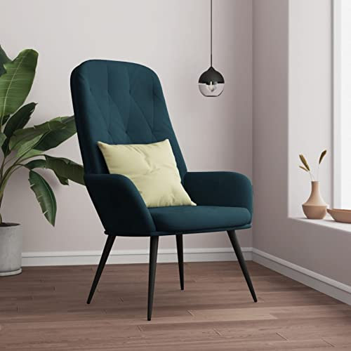 Chusui Relaxsessel, Fernsehsessel, Lesesessel, Armsessel,Relax Sessel, Einzelsessel, TV Sessel, Seselstuhl Wohnzimmer, Polstersessel, Blau Samt
