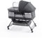 Carvapet Baby Travel Cot, Bassinet for 0-6 Months Baby with 4 Wheels, Easy Folding Bedside Sleeper Crib with Breathable Side Net and Storage Basket, Mattress and Mosquito Net Included (Grey)