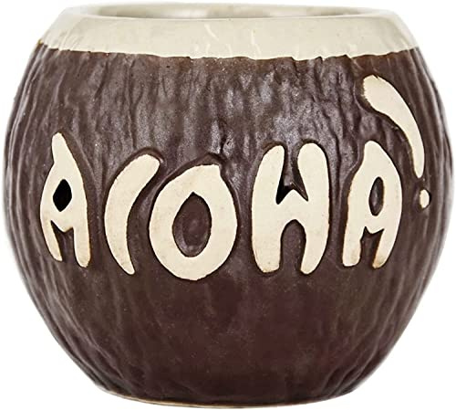 Tasse à café en céramique de qualité supérieure tasses tasse à thé tasse à eau, tasse à vin de noix de coco tasse à cocktail Tiki Hawaii Tiki tasse verres de fête cadeaux (couleur: 520 ml) ( Color : B
