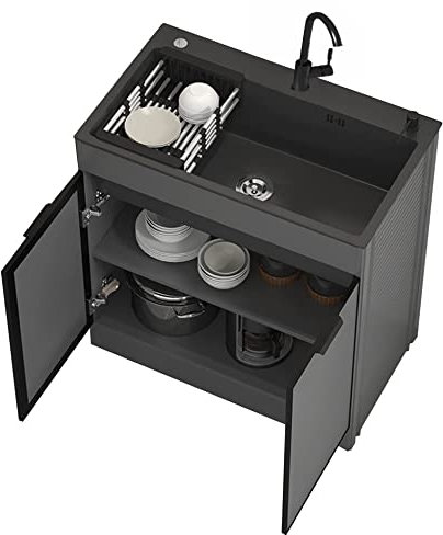 Spülenschrank mit Spüle und Armatur Gastro Spültisch Wirtschaftliche Senke mit Unterschrank Spülschrank Spülbecken Edelstahl 1 Becken Spülenunterschrank Waschbecken Singleküche Küchenspüle Spülbecken