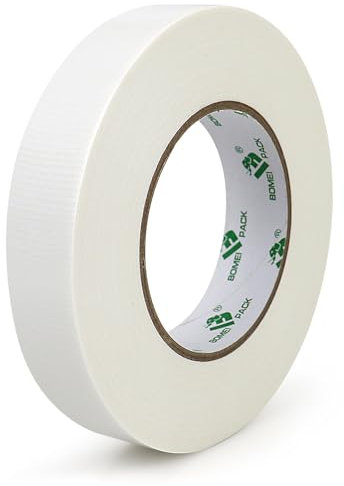 BOMEI PACK Panzertape 1 Rolle 25mm x 50m, Gewebeband Weiß Panzerband extra stark Gewebeklebeband Stärke Duct Tape wasserfest