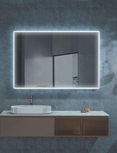 LEDIMEX Espejo Cuadrado con Marco Iluminado acrilico Boston 80x80