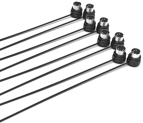 CME MIDI Kabel 4er-Pack – 60 cm, 5-Pin DIN, Low-Profile – Gespiegelte 45-Grad Winkelstecker mit ultra-dünnem Design für enge Räume – Ideal für MIDI-Interfaces, Pedalboards & Keyboards