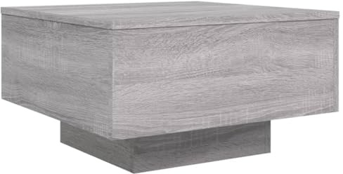 vidaXL Couchtisch mit LED-Leuchten Grau Sonoma 55x55x31 cm